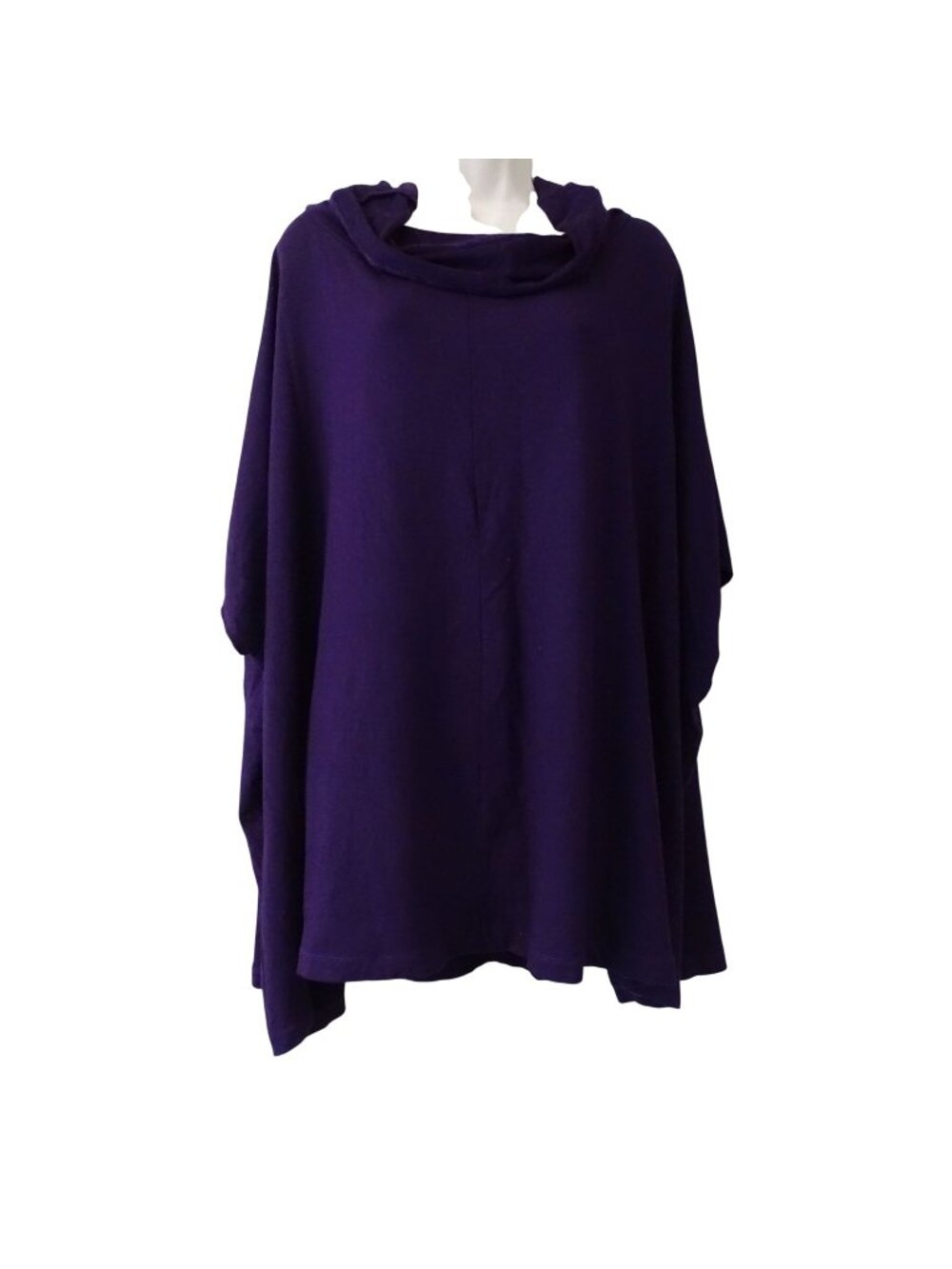 Bryn Walker Purple Cowl Neck Poncho Cape Size M Outerwear Lagenlook Boxy Cozy